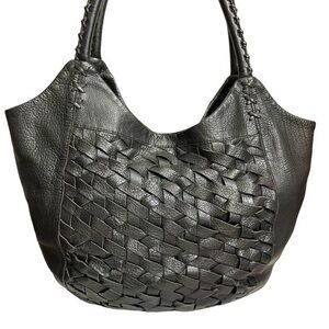 Linea Pelle Woven Leather Large hobo shoulder bag